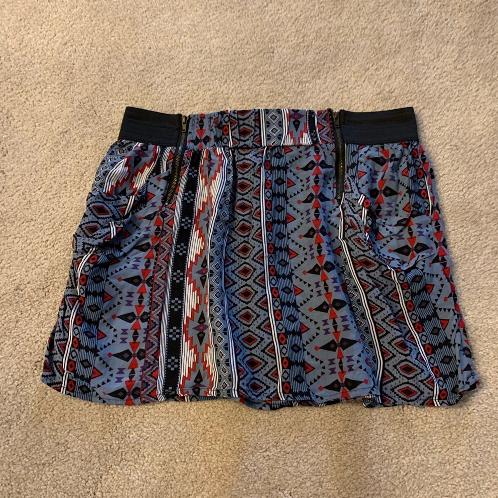 Patterned Mini Skirt